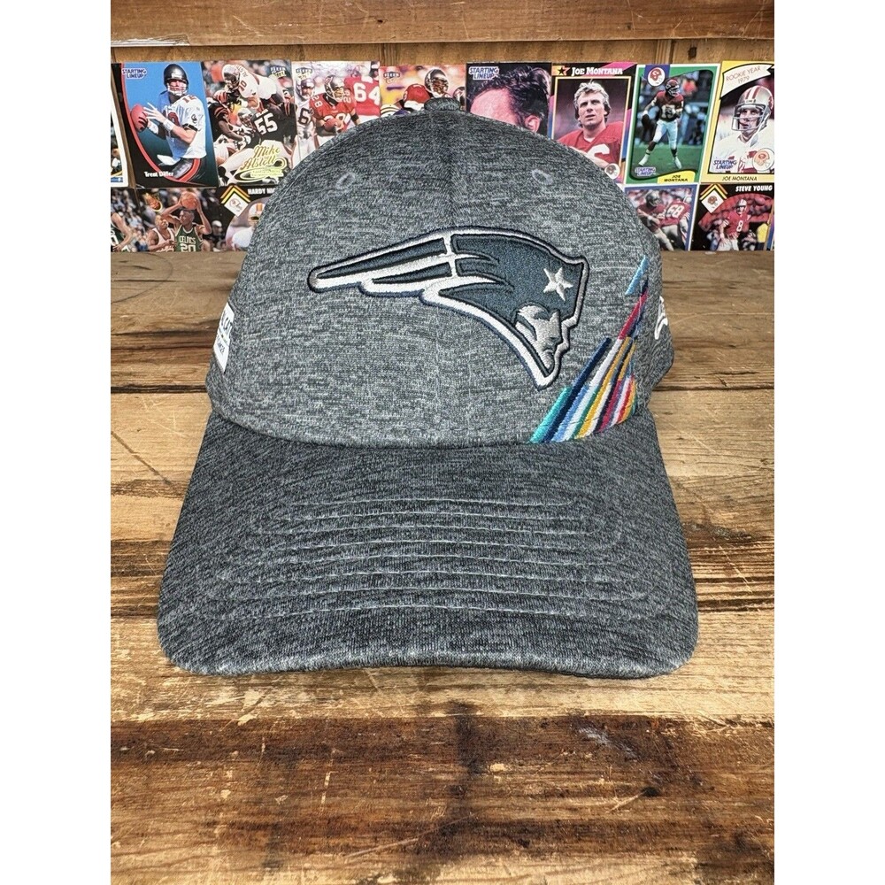 New England Patriots 39Thirty Gray Fitted Hat New Era Crucial Catch Cancer M/L